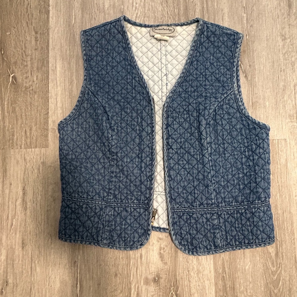 Stonebridge Blue Denim Quilted Vest